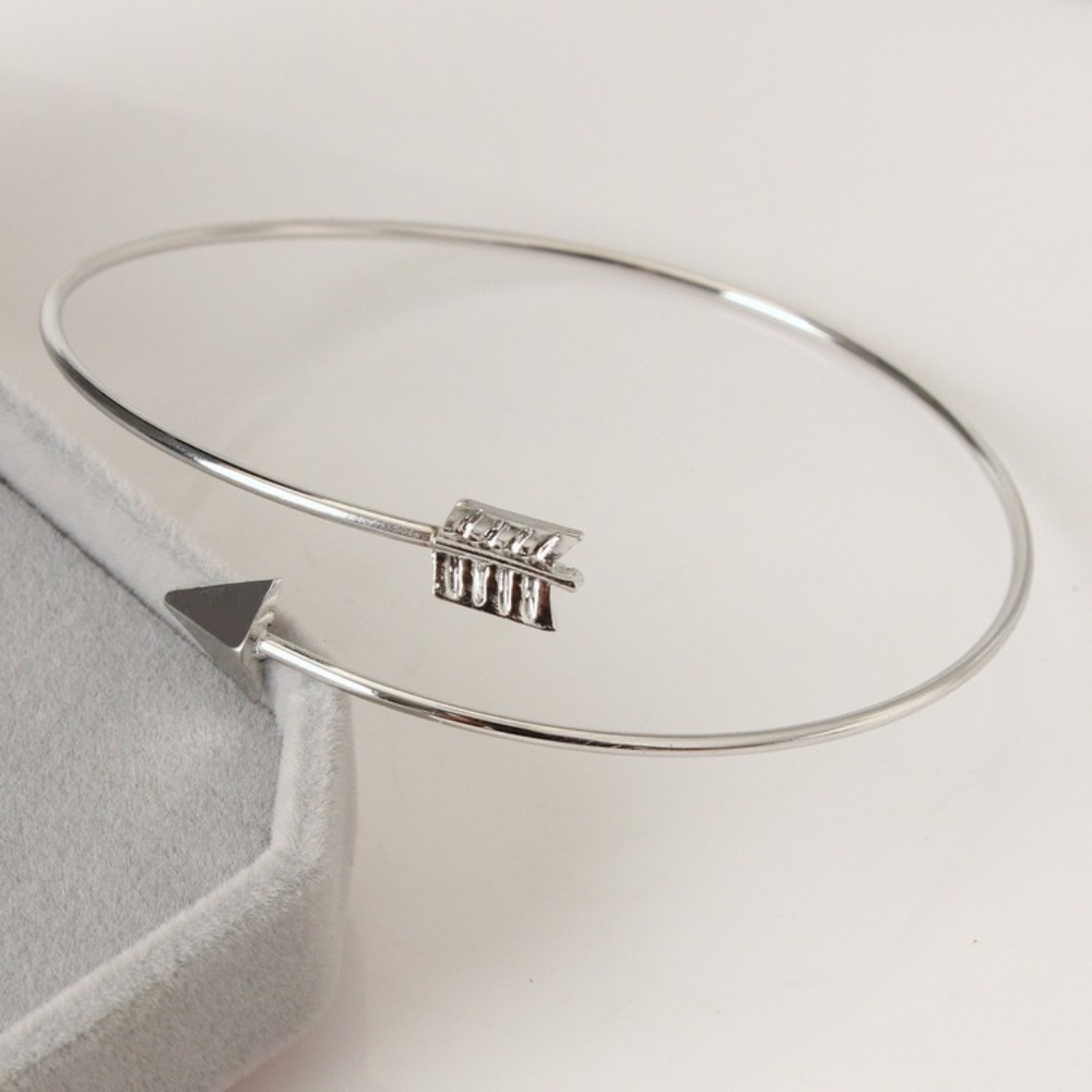 Arrow Bangle Bracelet Silver - Picture 2 of 5